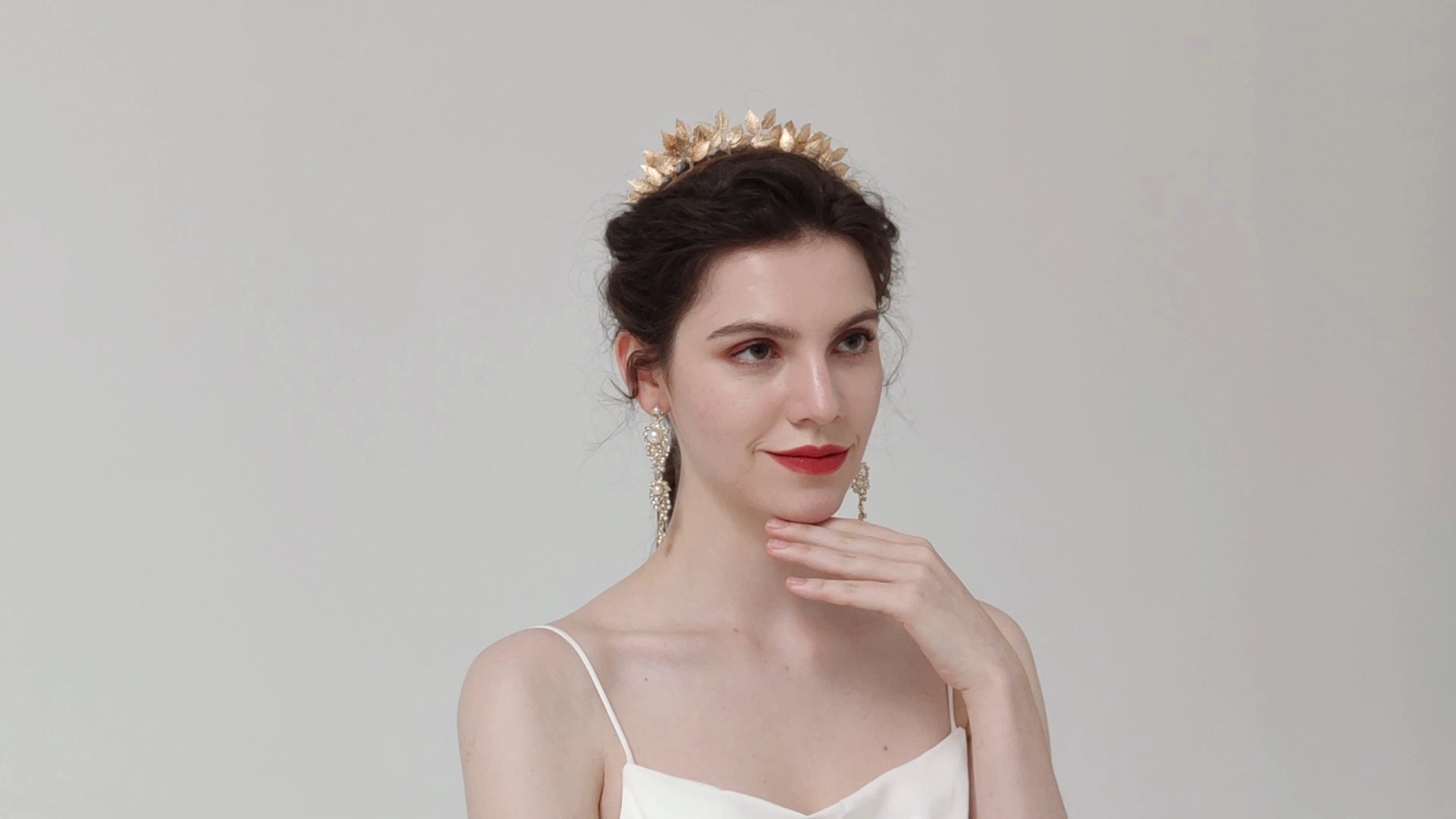 Forest Wedding Hairband Retro Baroque Hair Accessories Handmade Gold Leaves Hairband 1