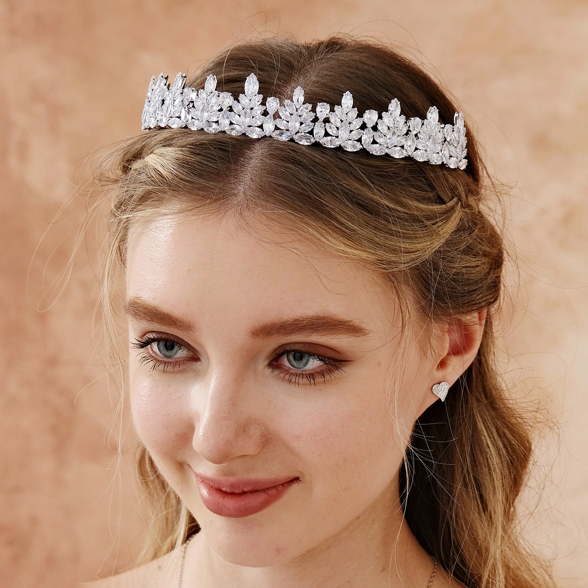 Exquisite Sparkling Zircon Crown Luxury Princess Headpiece Bridal Wedding Tiara Women Accessories 1