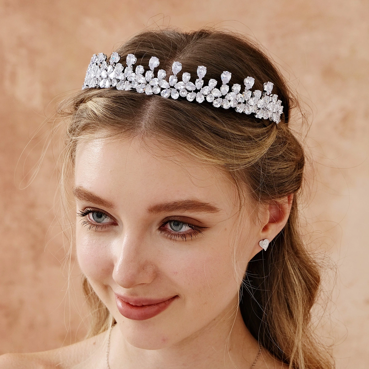 New Style Luxury Zircon Crown Retro Court Crystal Hair Accessories Wedding Jewelry Bridal Tiara 1