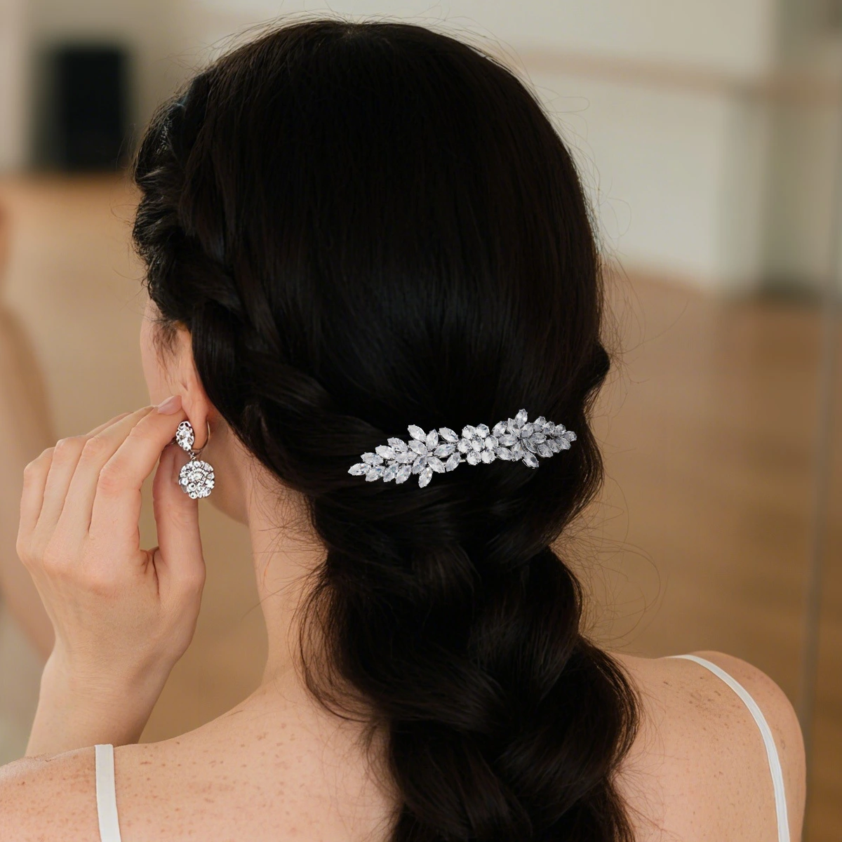 Fashion Shiny Zircon Hair Clips Daily Versatile Side Hair Clips Exquisite Minimalist Sweet Metal Spring Clips 1