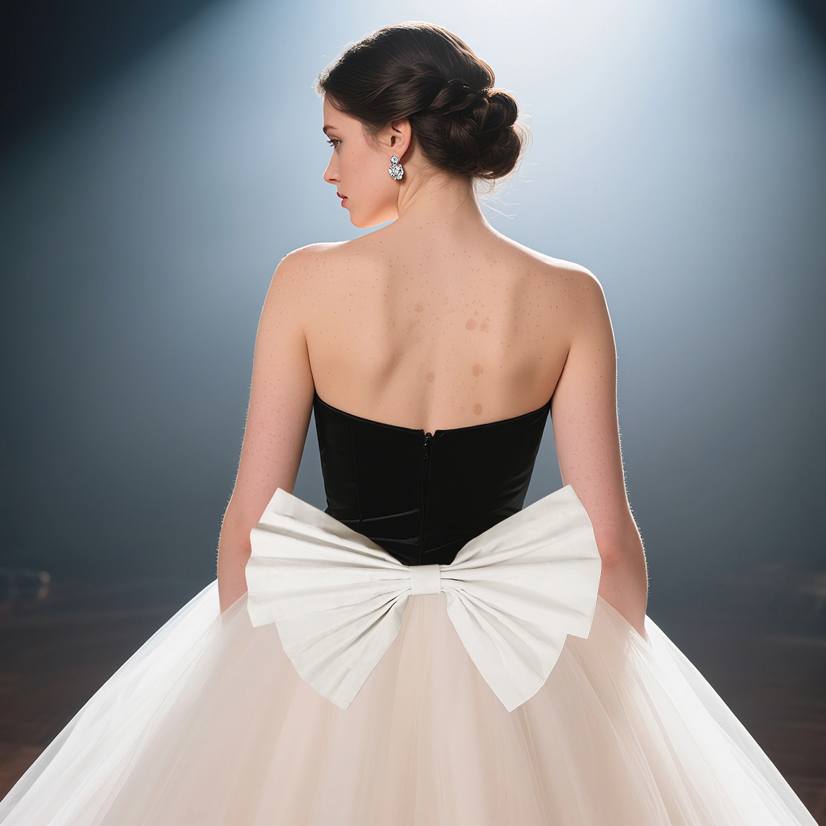 Simple White Fabric Detachable Bow Waist Decoration Fashion Versatile Bridal Wedding Banquet Gown Accessories 1