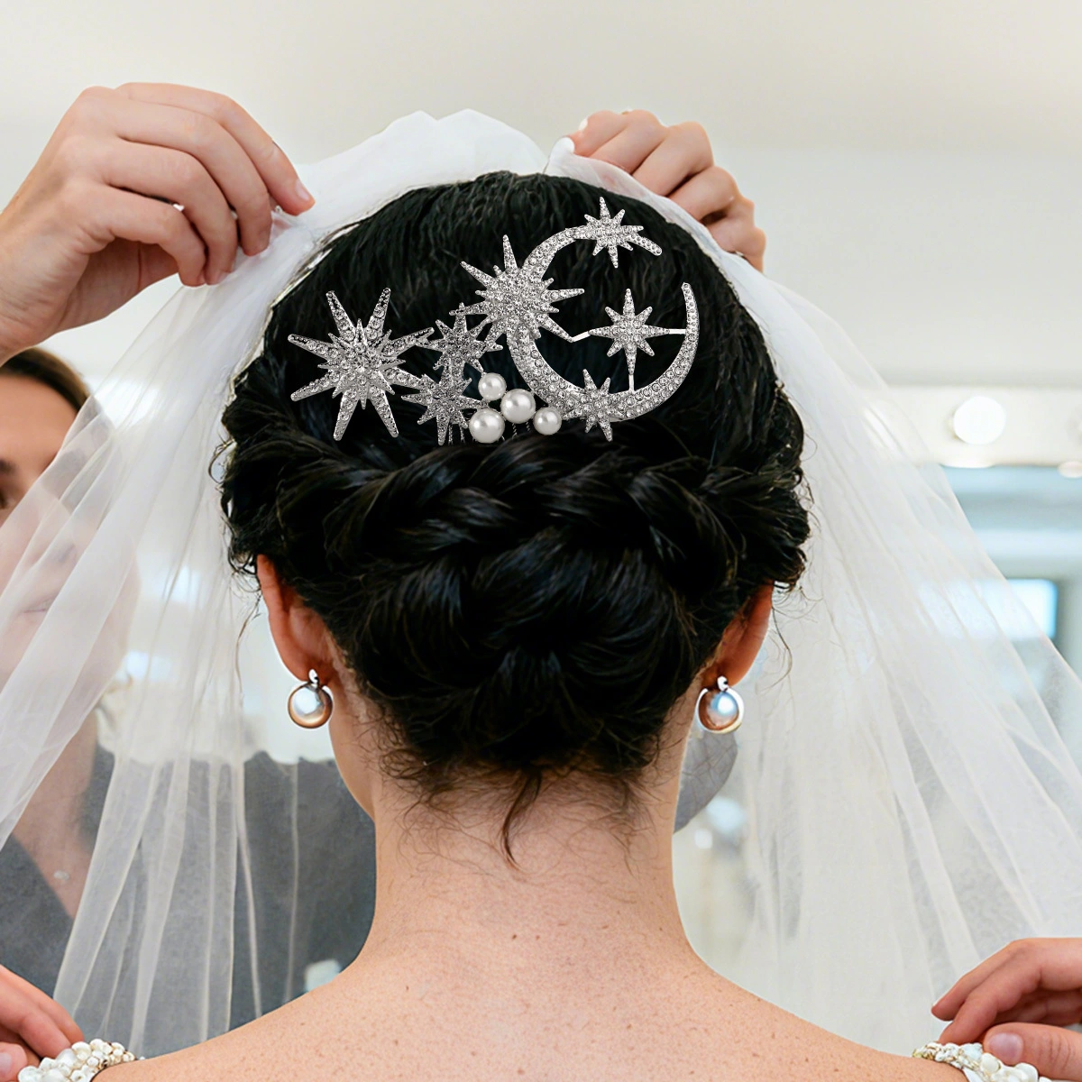 Hot-selling New Moon Star Design Hair Comb Luxurious Rhinestone Hair Comb Fashion Bridal Wedding Hair Accessories 1