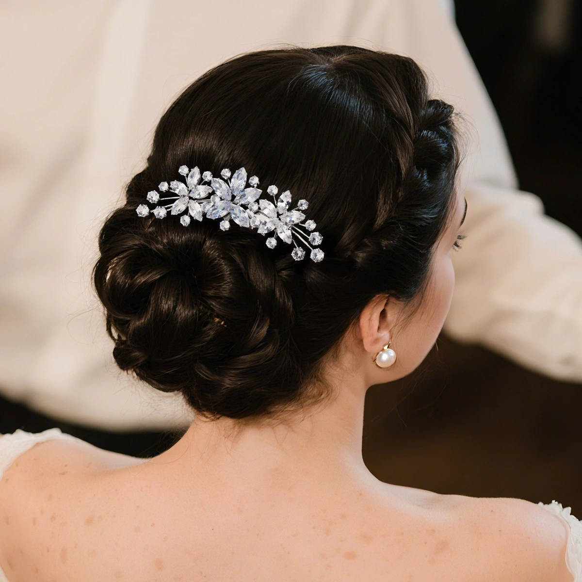 Fashion Bridal Wedding Updo Headpieces Luxury Sparkly Zircon Hair Comb Daily Simple Women Jewelry 1
