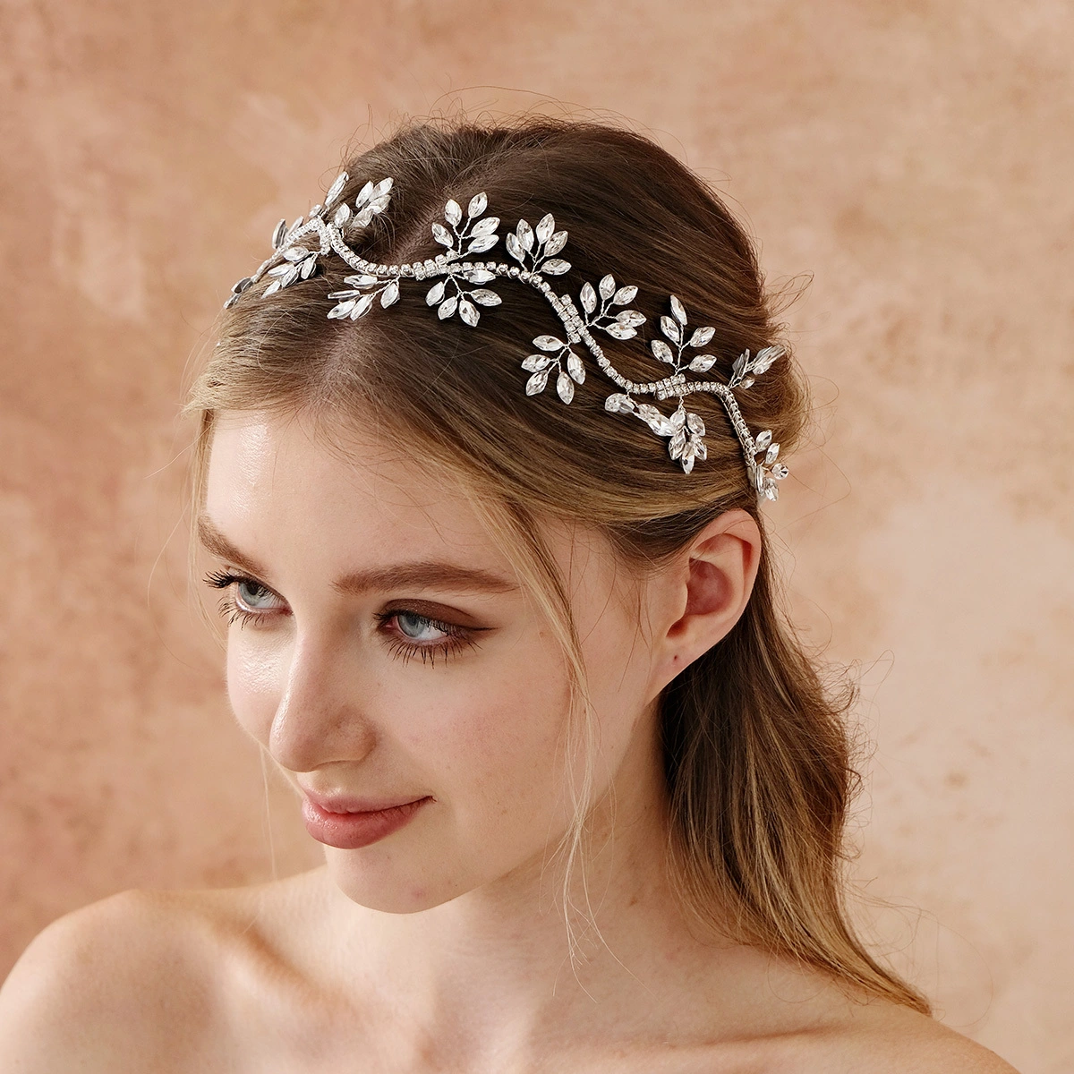 Elegant Bridal Wedding Versatile Updo Hair Vine New Handmade Marquise Rhinestone Branch Headband 1