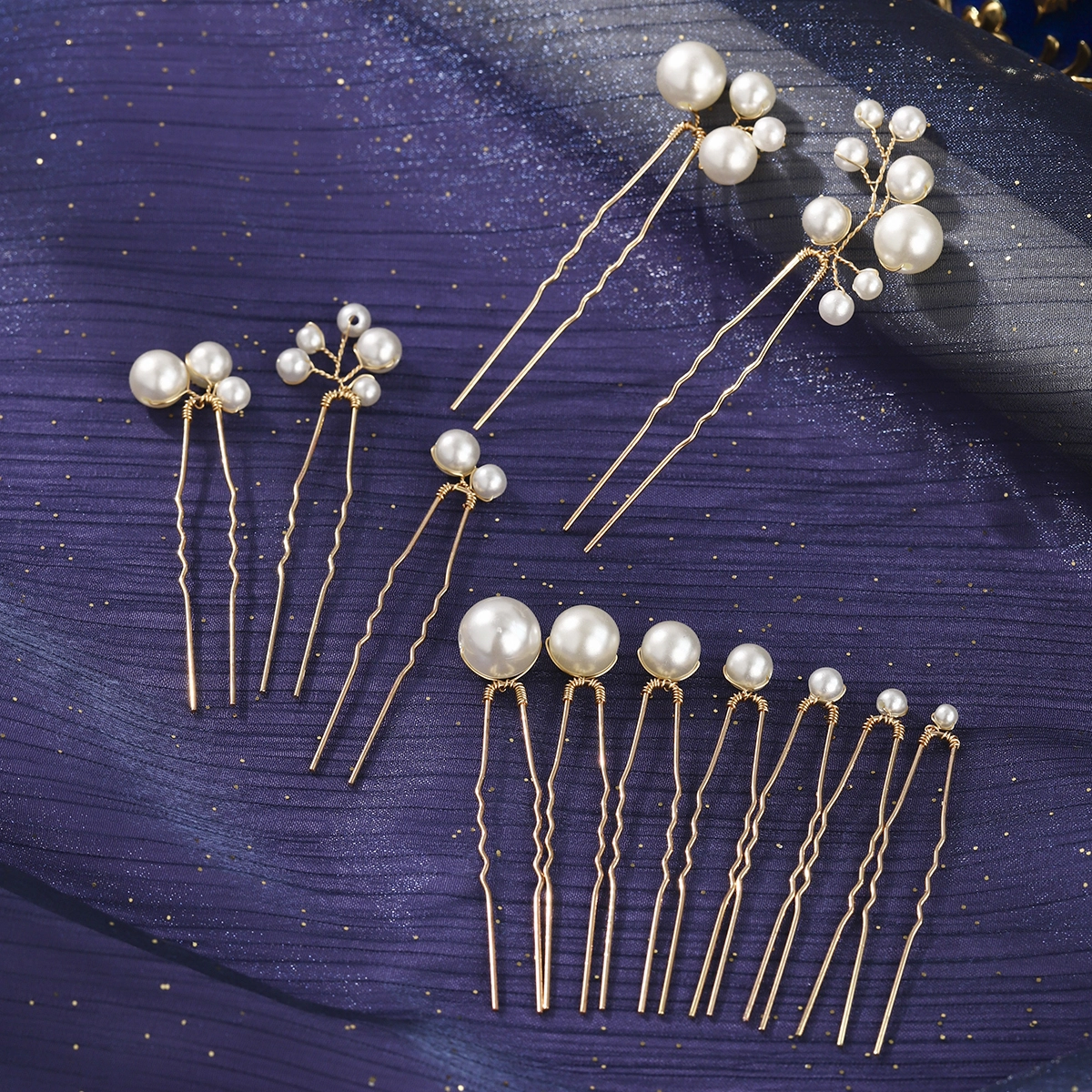 Sweet Bridal Hair Pins Handmade Pearl U-Shaped Headpiece Set Simple Updo Hair Accessories for Women 1