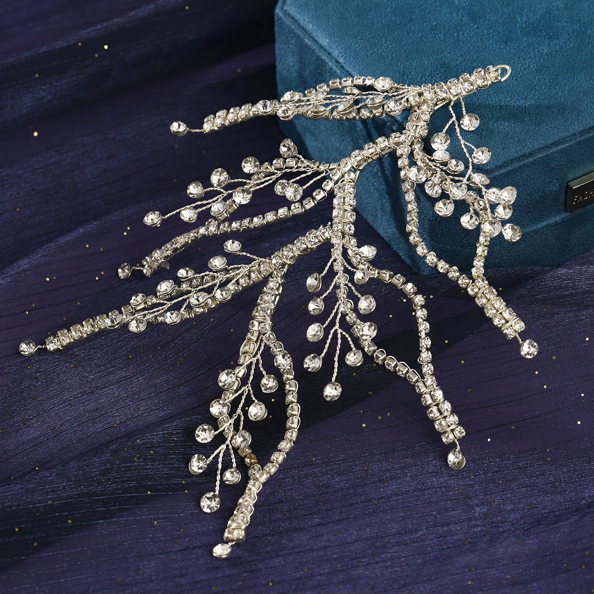 Exquisite Heavy Embellished Full Rhinestone Leaf Headband Luxury Bridal Hair Accessory Elegant Women's Jewelry 1