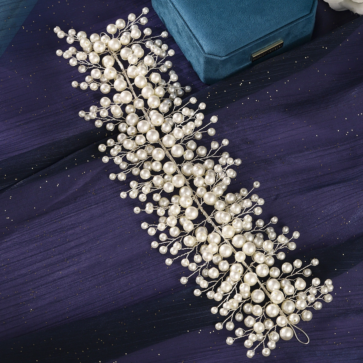 Exquisite Bridal Wedding Headpiece Luxurious Pearl Headband Handmade Hair Vine Elegant Women's Hair Accessories 1