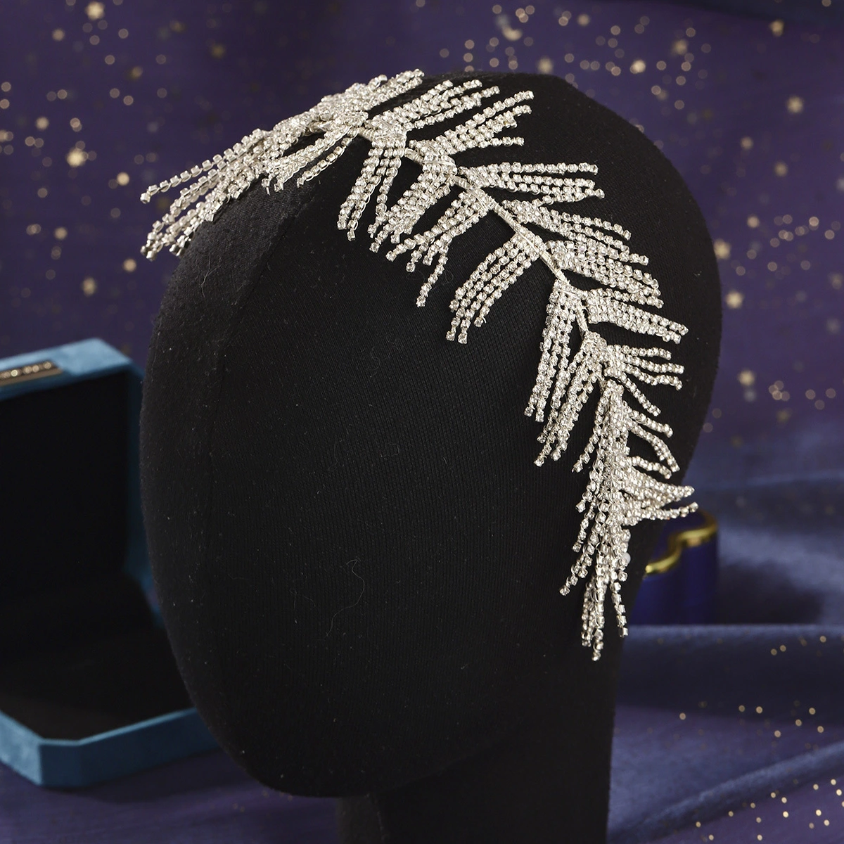 New Handmade Rhinestone Headband Exquisite Sparkling Tassel Headband Bridal Wedding Accessories 1