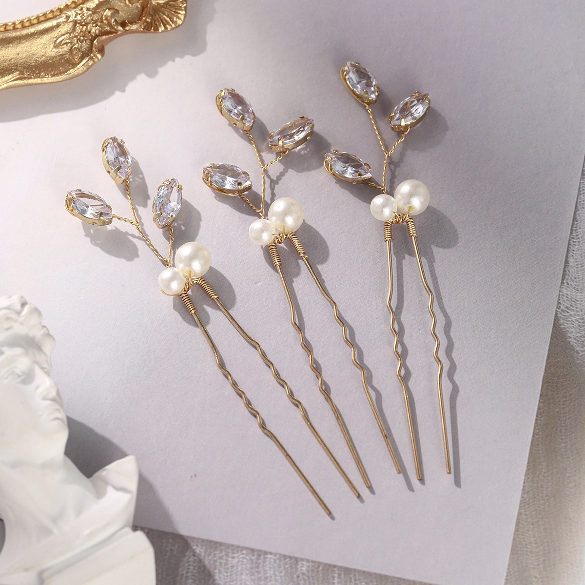 New Versatile Zircon Hair Pin Fashion Minimalist Updo Headpiece 3 pcs/set Bridal Wedding Hair Accessories 1