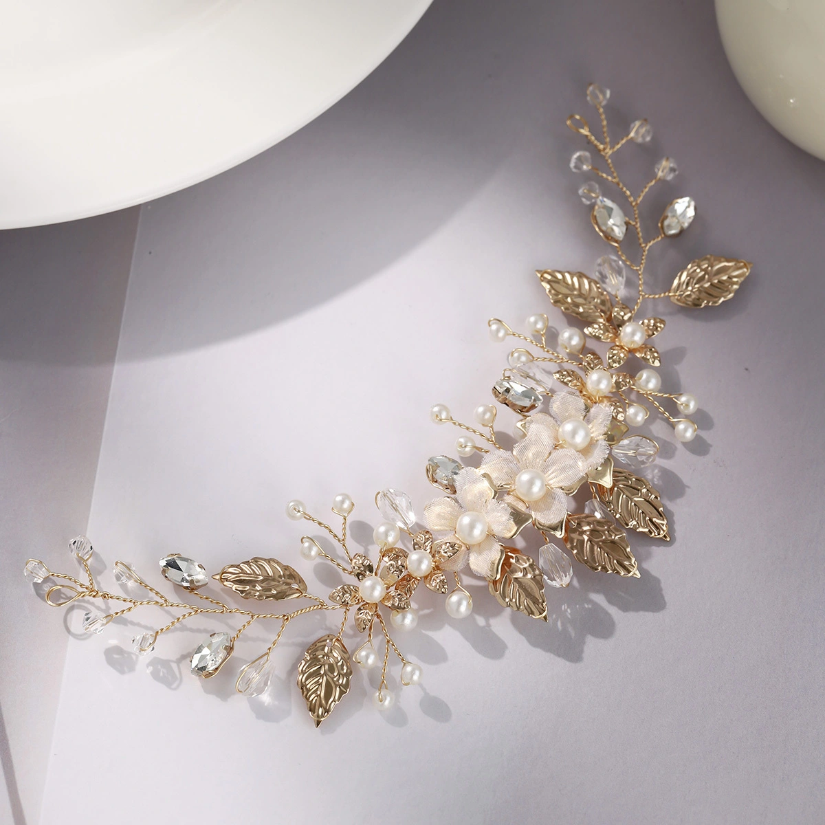 Bridal Wedding Updo Headpiece Metal Flower and Leaf Hair Vine Elegant Women's Accessories for Balls Parties Daily Wear 1