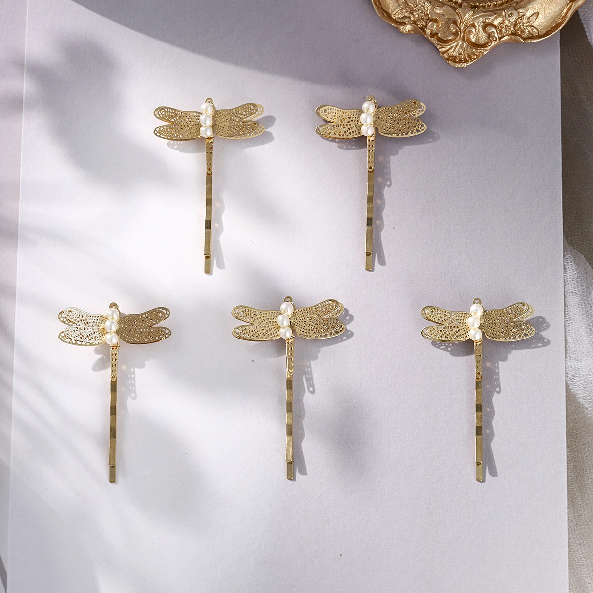 Vintage Dragonfly Hair Clip Set Versatile Daily Hair Accessories for Girls Bridal Wedding Snap Barrette 5 Pcs/Set 1