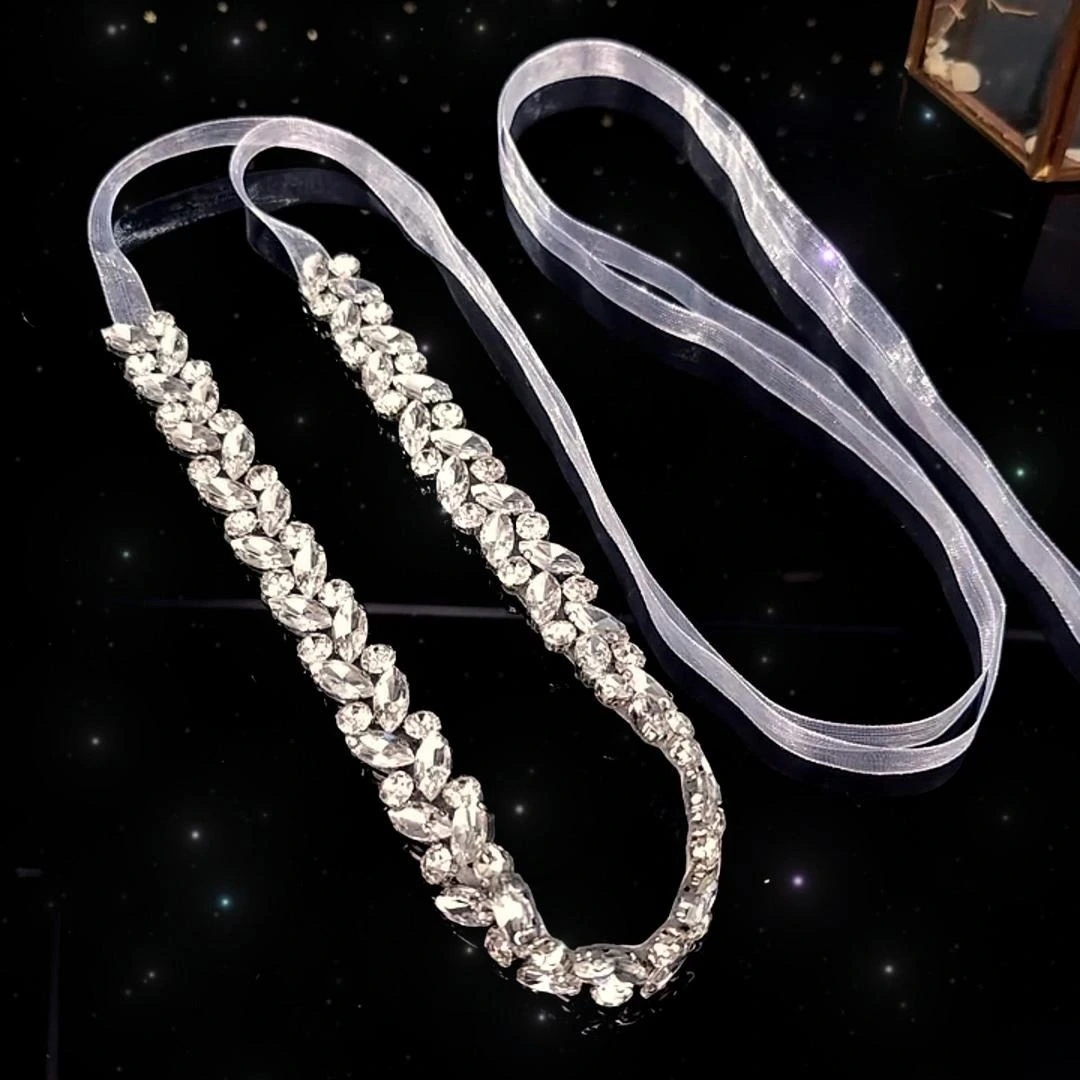 Miallo Fashion Rhinestone Bridal Belt Simple Style Elegant Women's Accessory for Banquet Wedding Party 1