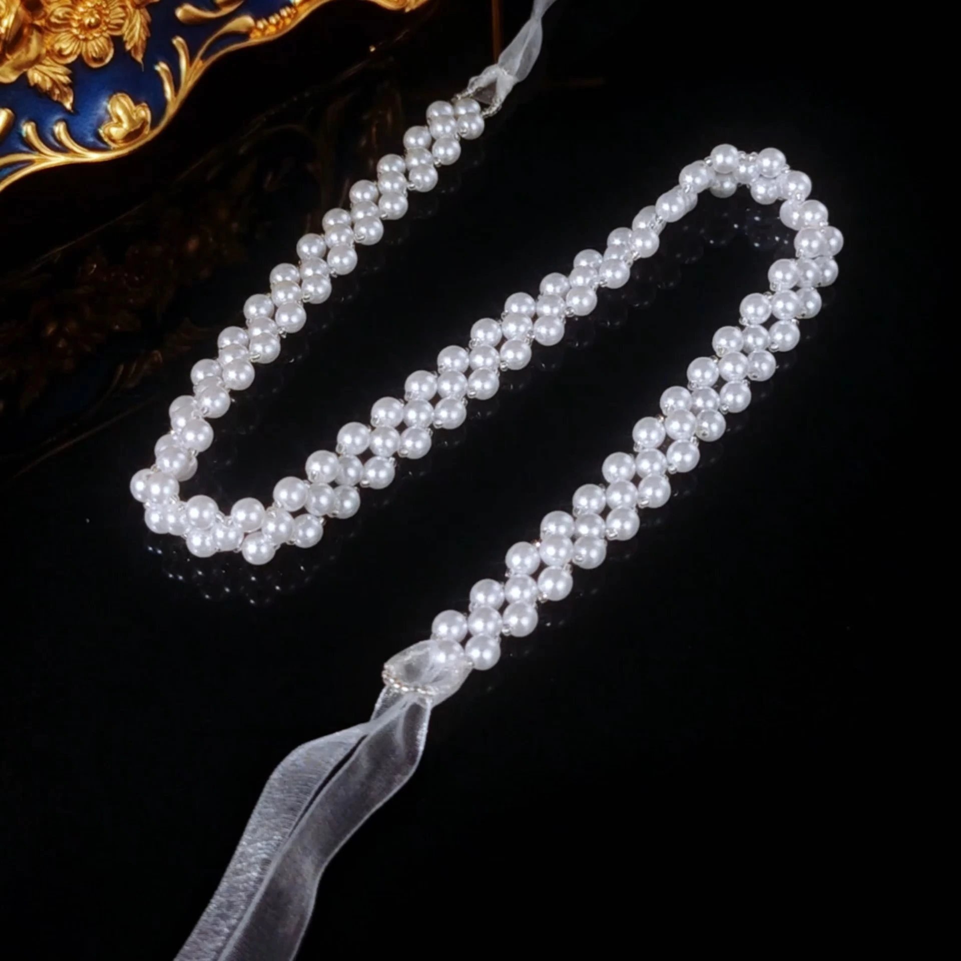 Exquisite Handmade Pearl Beaded Belt Elegant Bridal Waist Accessory Fashion Daily Party Event Wedding Waist Belt 1