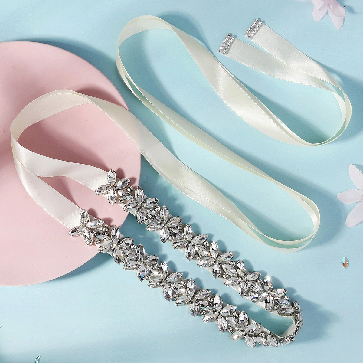 New Handmade Marquise Rhinestone Bridal Belt Fashion Grand Women's Waist Accessory for Wedding Party Prom 1