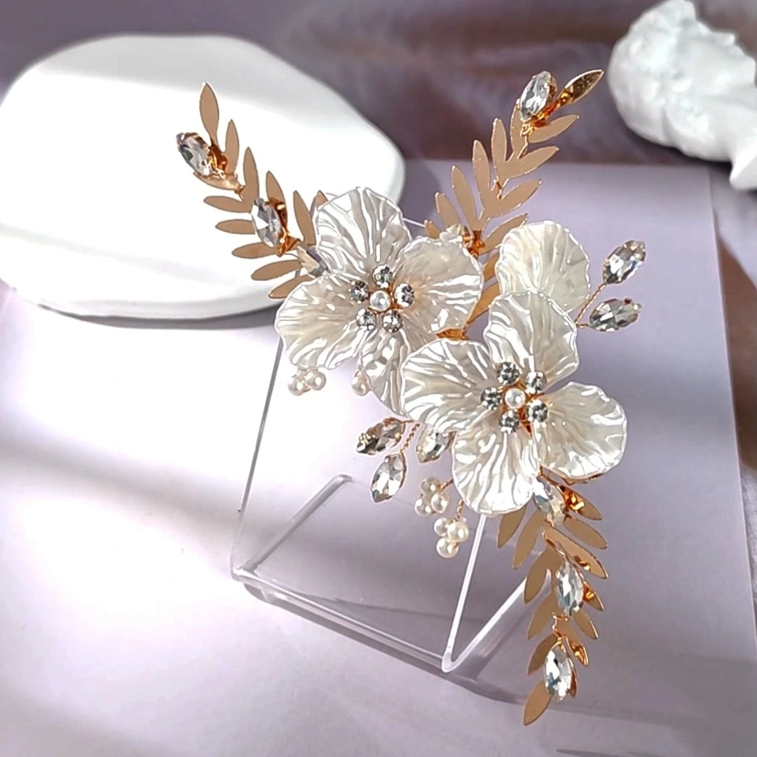 Delicate Handmade Crystal Floral Hair Accessory White Flower Hair Clips for Bridal Date Night and Daily Elegant Looks 1