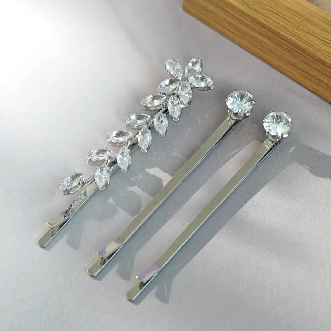 Miallo Bridal Round Zircon Hair Clips Set Fashion Bobby Pins for Wedding, Prom & Daily Wear 1